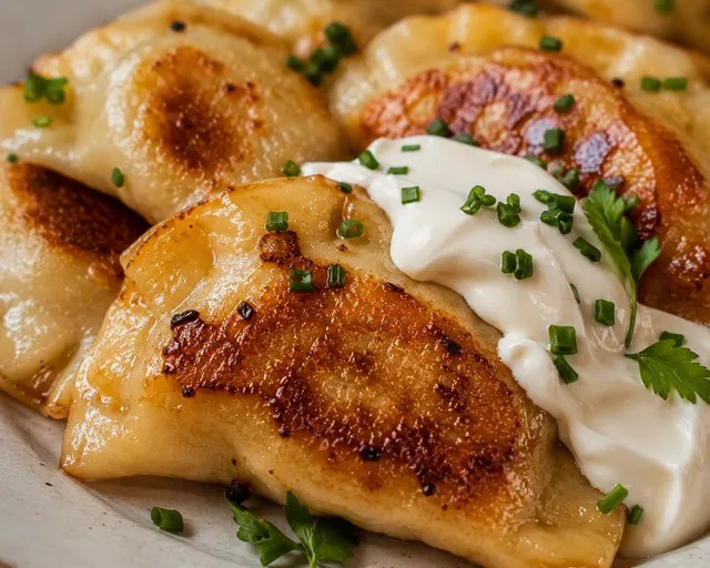 Traditional Polish pierogi in Krakow