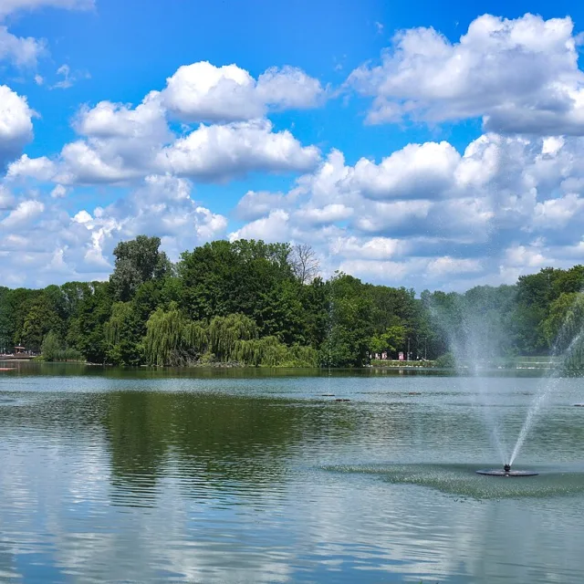 Nowa Huta Reservoir in Krakow: Małpi Gaj island and paths