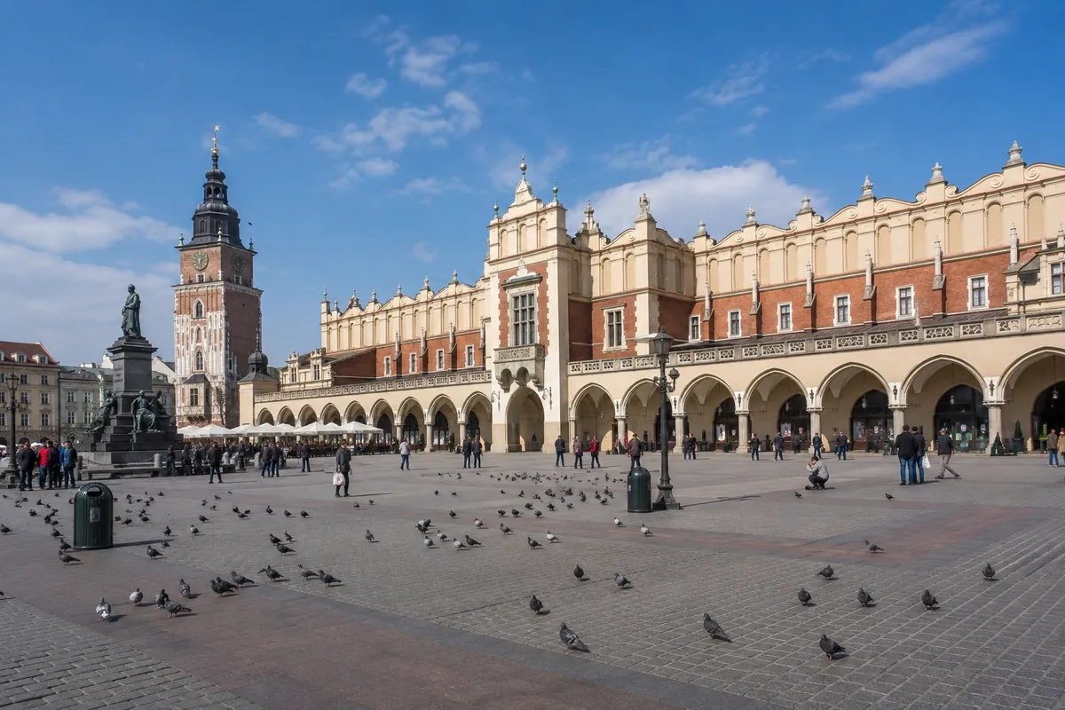 Main Market Square in Krakow Old Town